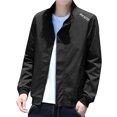 thumbnail image 4 of TAIAOJING Men's Fashion Casual Windbreaker Bomber Jacket Coat Male Casual Solid Side Seam Pocket Jacket Stand Collar Long Sleeve Zipper Button Fly Pocket Coat, 4 of 8