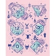 thumbnail image 2 of Junior's Dungeons & Dragons Pastel Floral Dice  Graphic Tee Light Pink Small, 2 of 3
