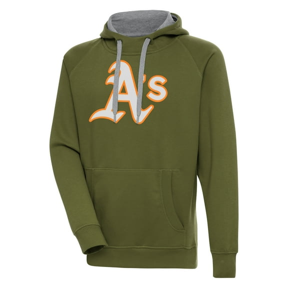 Men's Antigua Olive Athletics Victory Pullover Hoodie