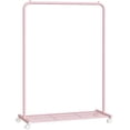 thumbnail image 1 of Clothes Rack with Wheels . Garment Rack Clothing Rack for Hanging Clothes with Dense Mesh Storage Shelf lb Load Capacity Brakes Steel Frame UHSRBK, 1 of 8