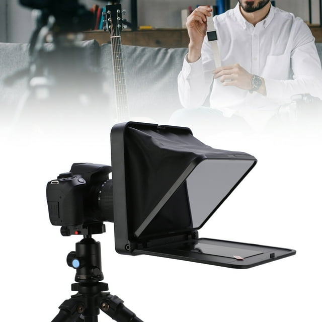 Estink Téléprompteur, Télécommande Pliable Pratique en Plastique pour Prise de Vue Verticale avec Support à Griffe Froide pour Tablettes de 7,9 Pouces pour Téléphone Intelligent pour Appareil Photo Reflex