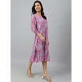 thumbnail image 6 of Janasya Indian Women's Pink Georgette Floral A-line Western Dress, 6 of 8