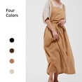 thumbnail image 4 of Injueey Algodón Lino Jardinería Café Camarero Vestido Uniforme Delantal Color sólido Delantal para cocinar Restaurante Hogar Cocina y Comedor Beige Más largo, 4 of 6