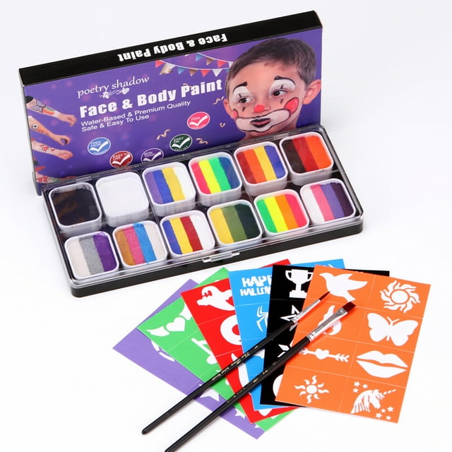 Watercolor Paint Palette Set 30 Colors Set Professional Face Split