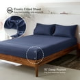 thumbnail image 3 of MR&HM Bedding Queen Sheet Set 4 Pcs, Super Soft Brushed Microfiber Queen Sheets, Cozy Bed Sheets for All Seasons (Queen Size, Navy Blue), 3 of 8