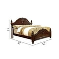 thumbnail image 4 of Benjara BM216289 Traditional Style Eastern King Size Wooden Bed with Floral Carving - Brown, 4 of 4