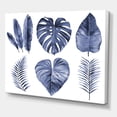 thumbnail image 3 of Designart ' Blue Watercolour Tropical Leaves I ' Farmhouse Canvas Wall Art Print, 3 of 4