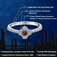 thumbnail image 2 of Gem Stone King 10K White Gold Red Rhodolite Garnet Clover Flower Engagement Ring for Women | 0.29 Cttw | Round 2.5MM | Gemstone January Birthstone | Size 8, 2 of 6
