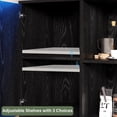 thumbnail image 5 of DreamCurship LED Sideboard Buffet Cabinet, Black Wine Bar Cabinet with LED Light, Coffee Bar Cabinet with Charging Station, Black, 5 of 7