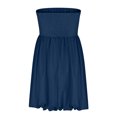 thumbnail image 6 of Qiopertar Women's Sleeveless Mini Dress A-Line Bubble Hem Cocktail Party Casual Comfy Pocket Dress, Navy L, 6 of 7