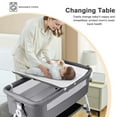 thumbnail image 2 of Foldable Baby Bassinet,5 in 1 Infant Bedside Crib with Changing Table, Storage Basket, Wheels(Gray), 2 of 10