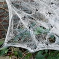thumbnail image 3 of Halloween Decorations Artificial Spider Web Super Stretch Cobwebs With Fake Spiders Scary Party Scene Decor Indoor Outdoor Props, 3 of 5