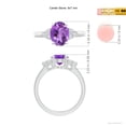 thumbnail image 4 of ANGARA Natural Solitaire 1.6 ct Amethyst Ring with Trio Diamond Accents in 14K White Gold for Women (Size-9x7mm) | February Birthstone, Anniversary, Jewelry Gift for Women | Natural Amethyst Ring, 4 of 8