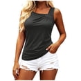 thumbnail image 2 of Neewe Womens Summer Flowy Pleated Tank Tops Scoop Neck Sleeveless Banded Bottom Casual Loose Fit Shirts, 2 of 6