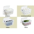 thumbnail image 6 of Rubbermaid Cleverstore 71 Qt Clear Storage Bins, 4 Pack, with Tray Inserts, 6 of 7