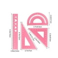 thumbnail image 3 of Gallickan Multifunctional Drawing Ruler Set, Aluminum Alloy Geometry Ruler with Straight Edge, Triangle Rulers, Protractor, Metal Drafting Tools for Office, Supplies, Pink, 3 of 6