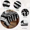thumbnail image 5 of Black White Table Cloth Waterproof Tablecloths, Retro Stars Stripes Flag Shabby Chic Texture Tablecloth Dining Table Cover for Kitchen Party Tabletop Outdoor, Rectangle Tablecloth 60x84 Inch, 5 of 9