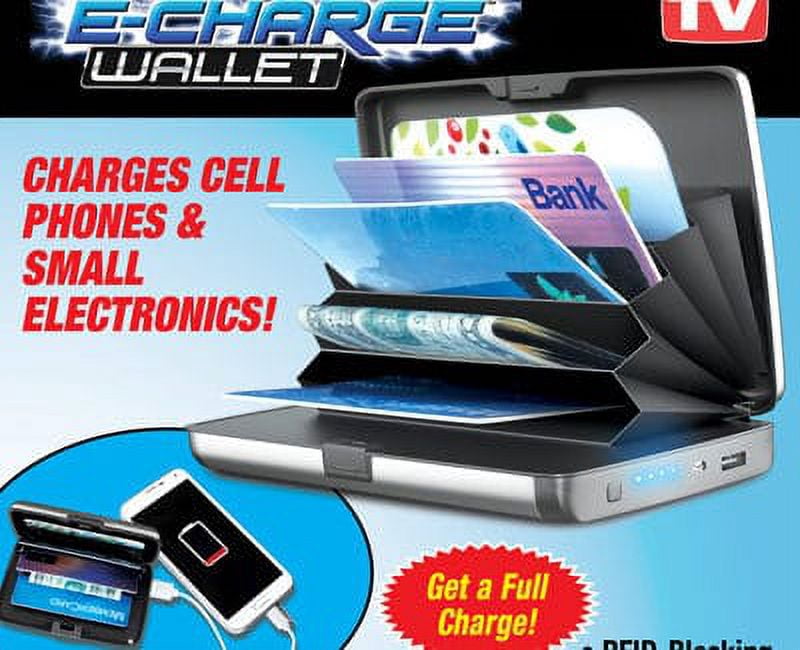 Bell + Howell E-Charge Wallet, Combination Wallet and Charger with RFID Blocking, Black, As Seen on TV