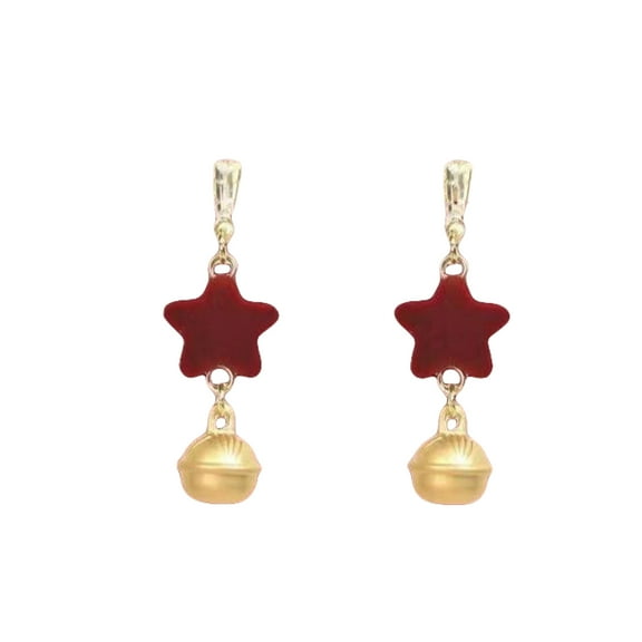 Michellecmm Women Christmas Earrings Dainty Star Tree Bell Dangle Earrings Holiday Jewelry for Young Ladies