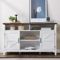 thumbnail image 3 of HengDidi 58 Inch Farmhouse Kitchen Cabinet with Adjustable Shelves, Antique White Sideboard Storage Buffet for Dining Room Living Room Entryway, Rustic Style Coffee Bar Table, TV Stand, 3 of 7