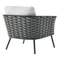 thumbnail image 3 of Modway Fauteuil d'Extérieur en Aluminium pour Patio, Gris et Blanc, 3 of 7