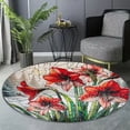 thumbnail image 6 of Round Area Rug, Amaryllis Flowers Non-Slip Floor Mat, Soft Washable Carpet for Living Room Bedroom Decor 24 Inch, 6 of 6