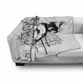thumbnail image 3 of Medieval Soft Flannel Fleece Throw Blanket, Heraldic Gear Coat of Medieval Knight with Ornate Pattern the Past Old Times, Cozy Plush for Indoor and Outdoor Use, 50" x 60", Black White, by Ambesonne, 3 of 6