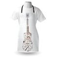 thumbnail image 4 of Music Apron, Instruments Microphone Tambourine Volume Symbol Trumpet Notebook Print, Unisex Kitchen Bib with Adjustable Neck for Cooking Gardening, Adult Size, White Chocolate, by Ambesonne, 4 of 4