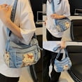 thumbnail image 3 of SPEKSEE Denim Purse Crossbody Bags, Boho Hobo Crossbody Bags for Women, Casual Y2K Travel Purse with Butterfly Pattern Lots of Pockets, 3 of 8