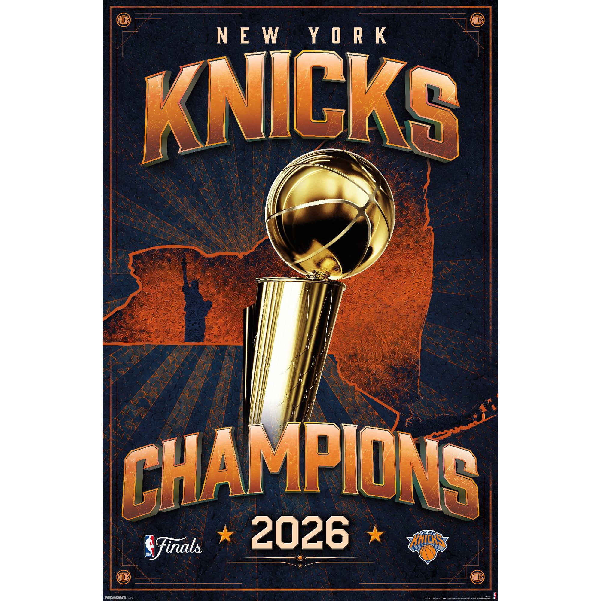 NBA New York Knicks - 2026 NBA Finals Team Logo Wall Poster, 22.375" x 34"
