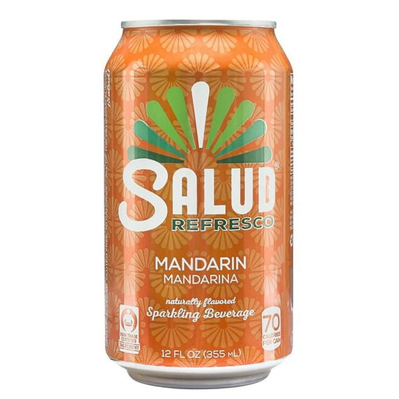Salud Refrecso Mandarin Sparkling Beverage 12 oz Cans - Pack of 16