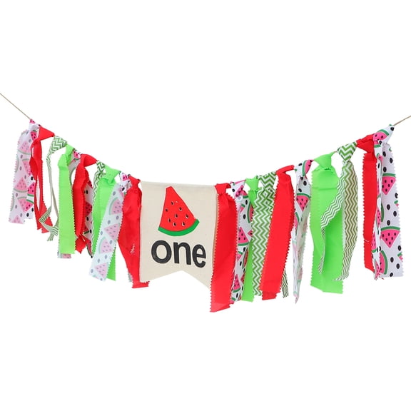OATIPHO Watermelon Design Birthday Party Banner Decorative Flag for Summer Tropical Pool Parties