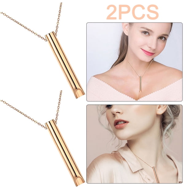 Collar Respiración para Aliviar La Ansiedad Con Silbato Y Niñas (dorado) 2 Uds.