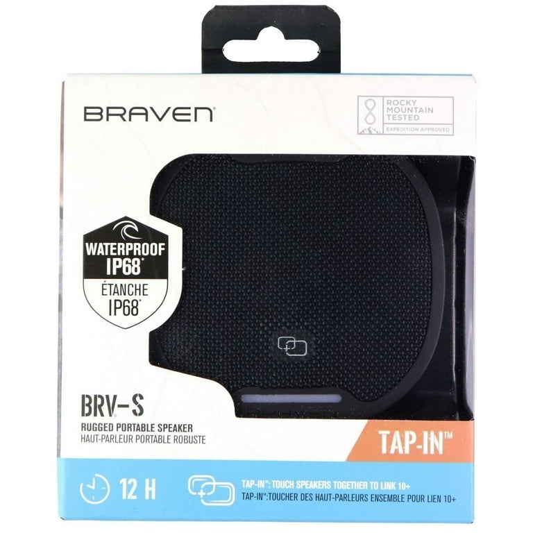 Braven Tap-In BRV-S Rugged Portable Bluetooth Speaker - Black