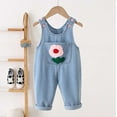 thumbnail image 2 of Byoo Floral Printed Toddler Girls' Corduroy Overalls Pocket Wide Leg Straight Fit for Baby Overalls Romper Comfortable Jumpsuit,Blue, 2 of 9