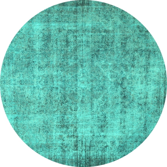 Ahgly Company Indoor Round Persian Turquoise Blue Traditional Area Rugs, 3' Round