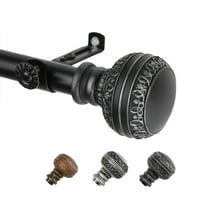 13/16" Dia Adjustable 28-48" Siena Curtain Rod in Black