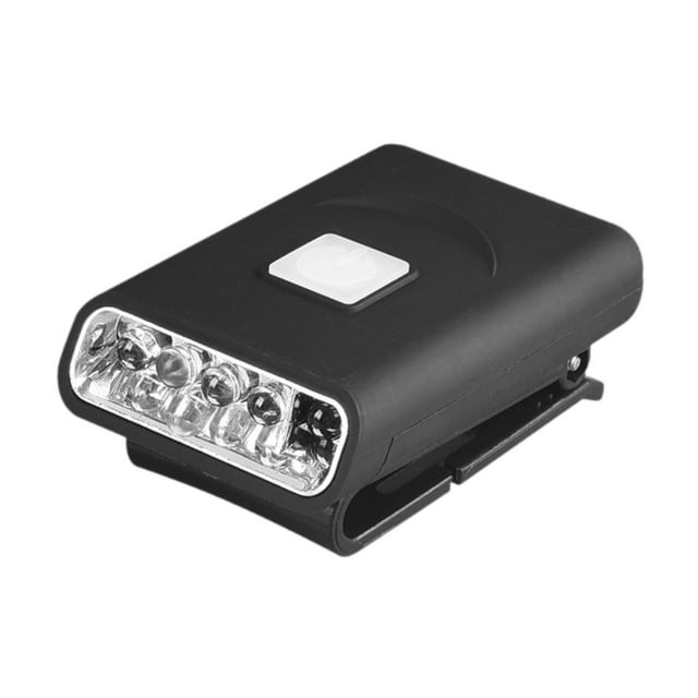 Clip en sombrero luz linterna antorcha portátil sensor de cuerpo recargable ligero Negro