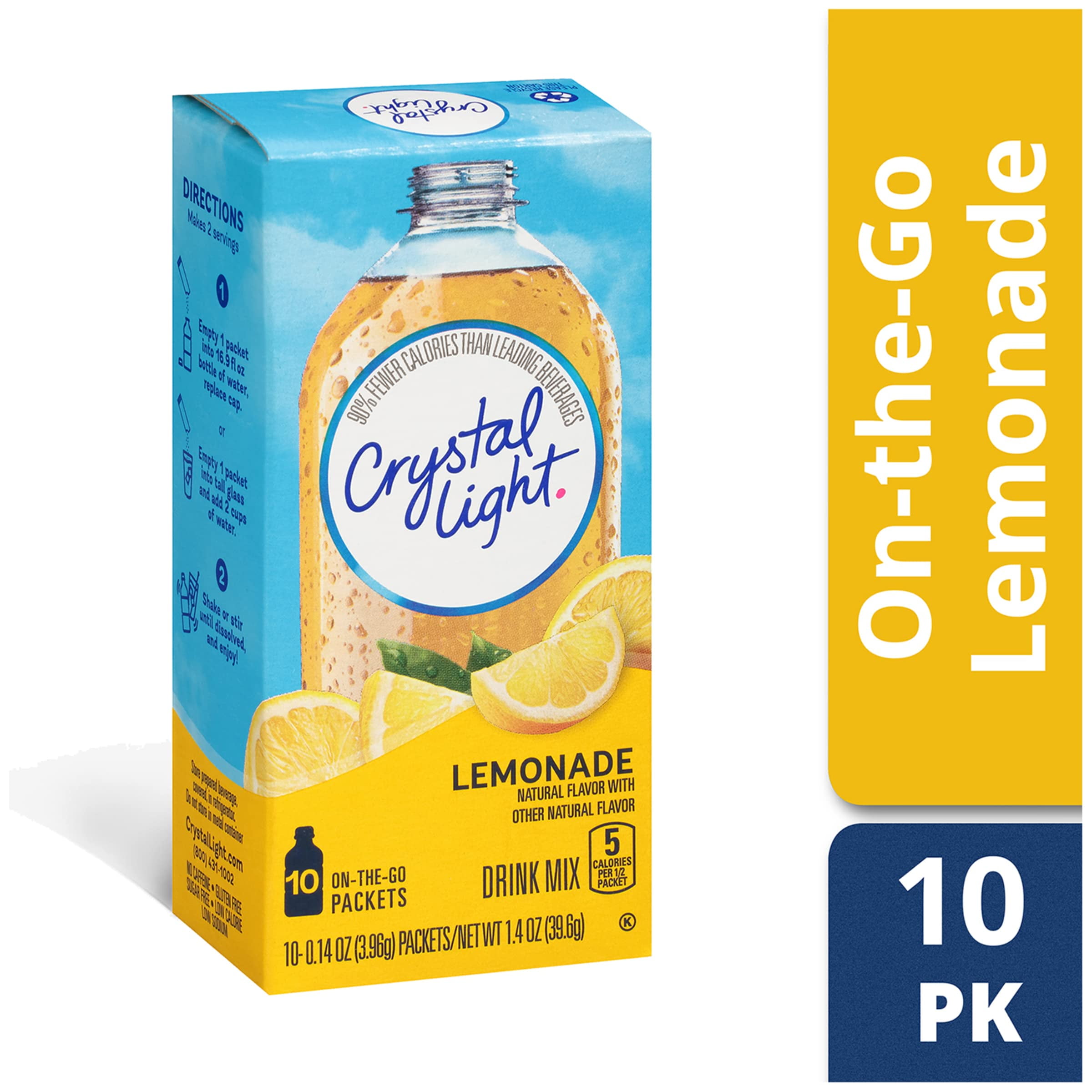 Crystal Light Lemonade, 10 On-The-Go Packets (Pack Of 4)