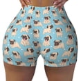 thumbnail image 2 of Uemuo Funny Cartoon Pugs Pattern Women Workout Impact Shorts Scrunch Butt Lifting Gym Shorts Seamless Booty Biker Shorts-Large, 2 of 8