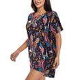 thumbnail image 2 of Fuzoiu United States Of America Print Women's Short-Sleeved Pajama Set,Lounge Sleepwear Set,Womens Pajama Sets 2 Piece,Button-Up Top and Shorts with Pockets-3X-Large, 2 of 7
