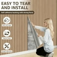 thumbnail image 2 of Peel and Stick PVC Slat Wall Panel, 118" x 15.75" Self Adhesive Faux Oak Wood Grain – 3D Soundproof Wall Panels for Walls & Ceilings, 2 of 7