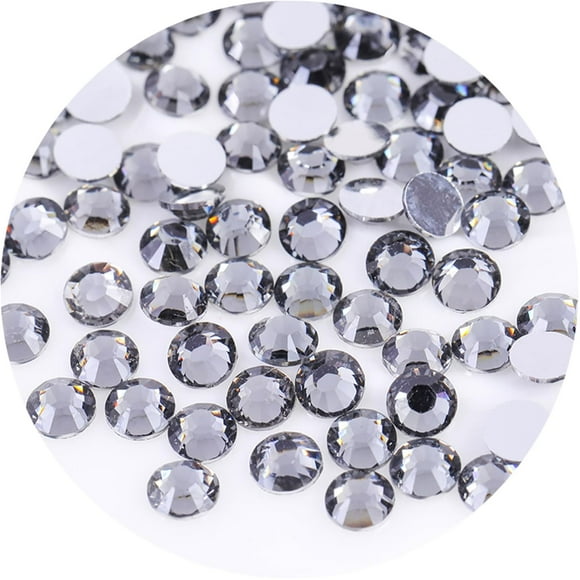 4500 piezas SS12 0.118 in diamantes de imitación planos para uñas, manualidades, purpurina, gemas redondas, cristales, ropa, zapatos (gris claro)