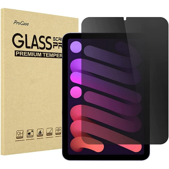ProCase for iPad Mini 6 8.3 2021 Privacy Screen Protector, Anti-Spy Tempered Glass Film Guard for Mini 6th A2567 A2568 A2569