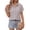 Blue-Red, variant on Womens Short Sleeve Striped Shirts Casual Button Down V Neck Work Blouses Tops