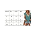 thumbnail image 6 of Womens Classic Tees Short Sleeve Summer Tops Lace V Neck Loose Fit Henley Shirts Casual Blouse, 6 of 6