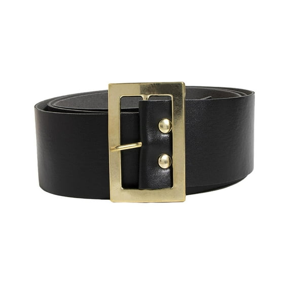 KiBcsLic Christmas Santa Belt Black Santa Costume Belt Pirate Belt for Cosplay Party Xmas Gold Buckle