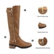 thumbnail image 2 of Bota DREAM PAIRS hasta la rodilla con tacón grueso y cierre lateral camel, 2 of 9