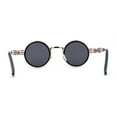 thumbnail image 4 of Womens Rhinestone Jewel Victorian Fancy Engraving Hippie Round Sunglasses Gold Black, 4 of 4