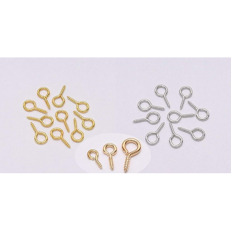 Diy Crafts 200Pcs Small Tiny Mini Eye Pins Eyepins Hooks Eyelets Screw  Threaded Gold Silver Clasps Hooks Jewelry Findings For Making Diy (Pack Of  4 Set, 200X4, White K Package Incl 